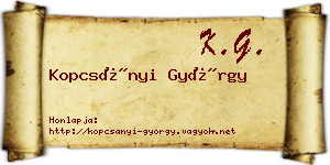 Kopcsányi György névjegykártya