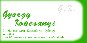 gyorgy kopcsanyi business card